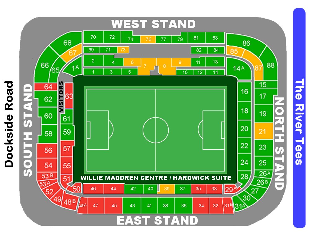 Middlesbrough Fc Stadium Map